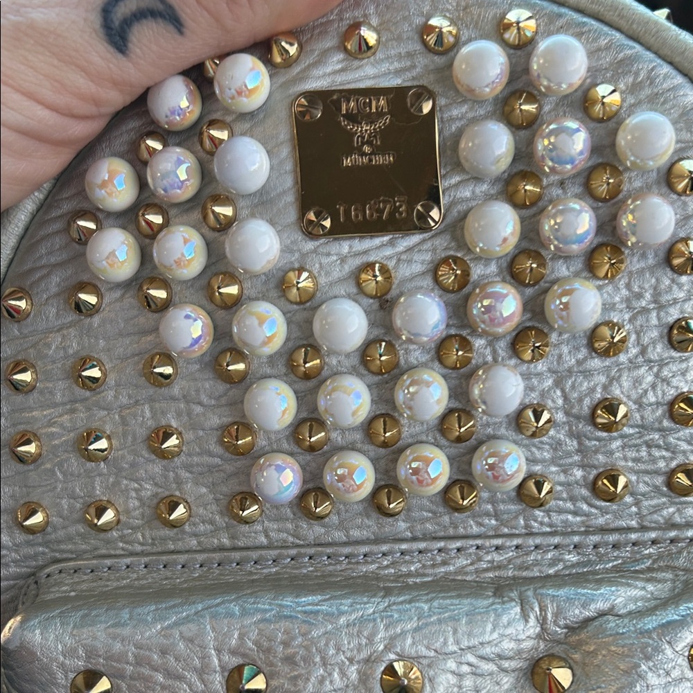 Mcm Mini Stark Studded Backpack - image 4